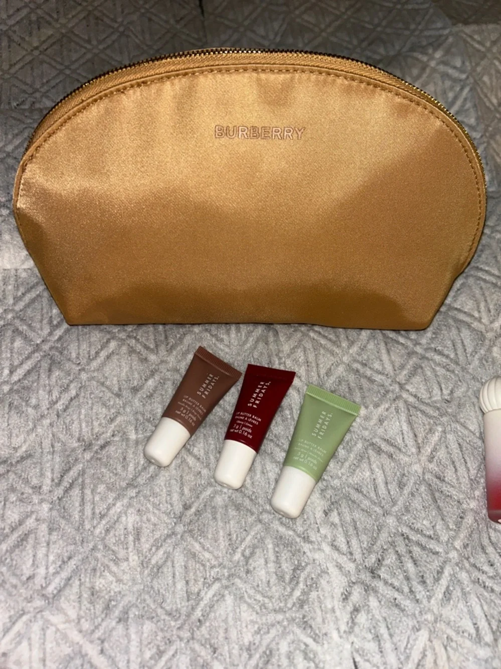 Burberry Beige Nylon Cosmetic Pouch NWOT - Picture 3 of 13